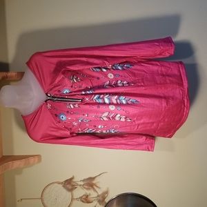 Women's HALF Zip Feathered Long Sleeve